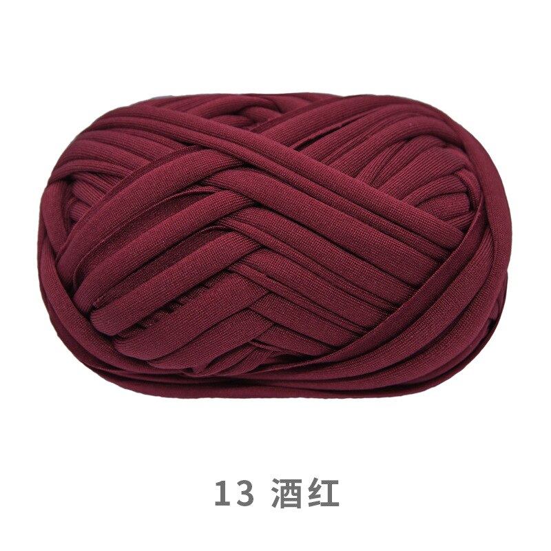 Neemoy100g/ball Colorful Cloth Strip Yarn Hand Knitting Crochet Thread for DIY Handmade Cushion Carpet Line Coarse Yarn: 13 wine red
