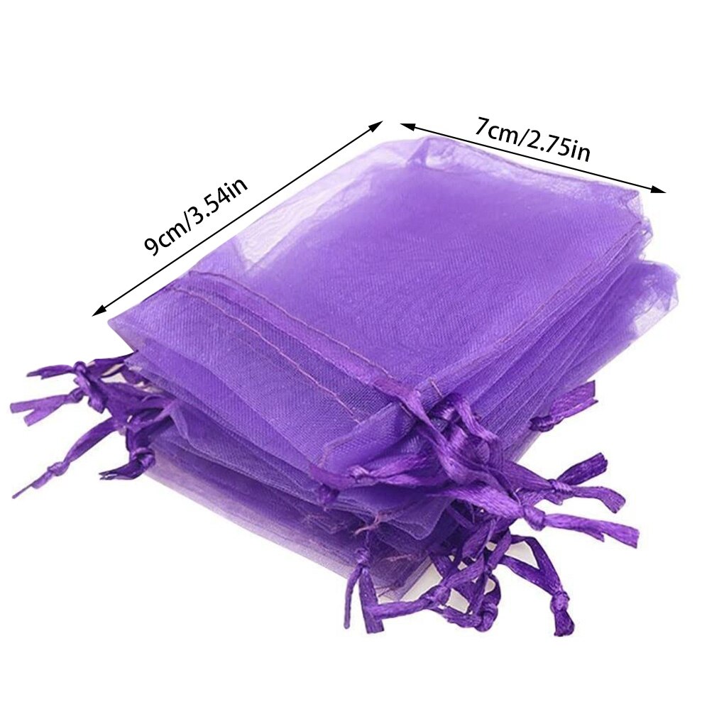 10Pcs Sieraden Bag Wedding Koord Organza Sieraden Bag Display Verpakking Sieraden Zakjes Effen Kleur