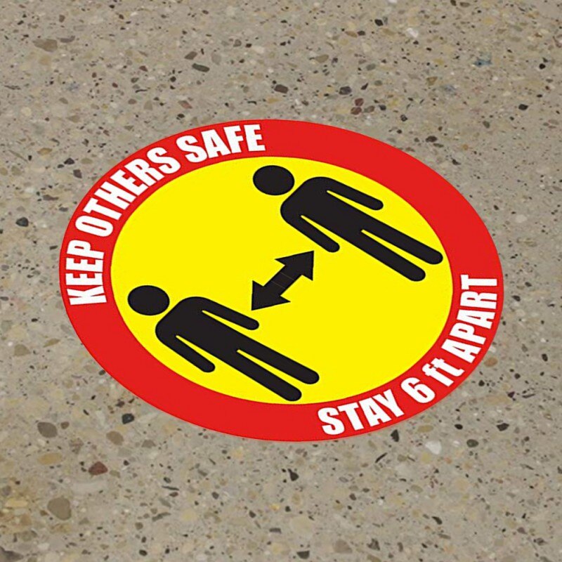 Social Distancing Floor Decals Safety Floor Sign Marker poster Maintain 6 Foot Distance Anti-Slip, Commercial Grade 11' Round: A9