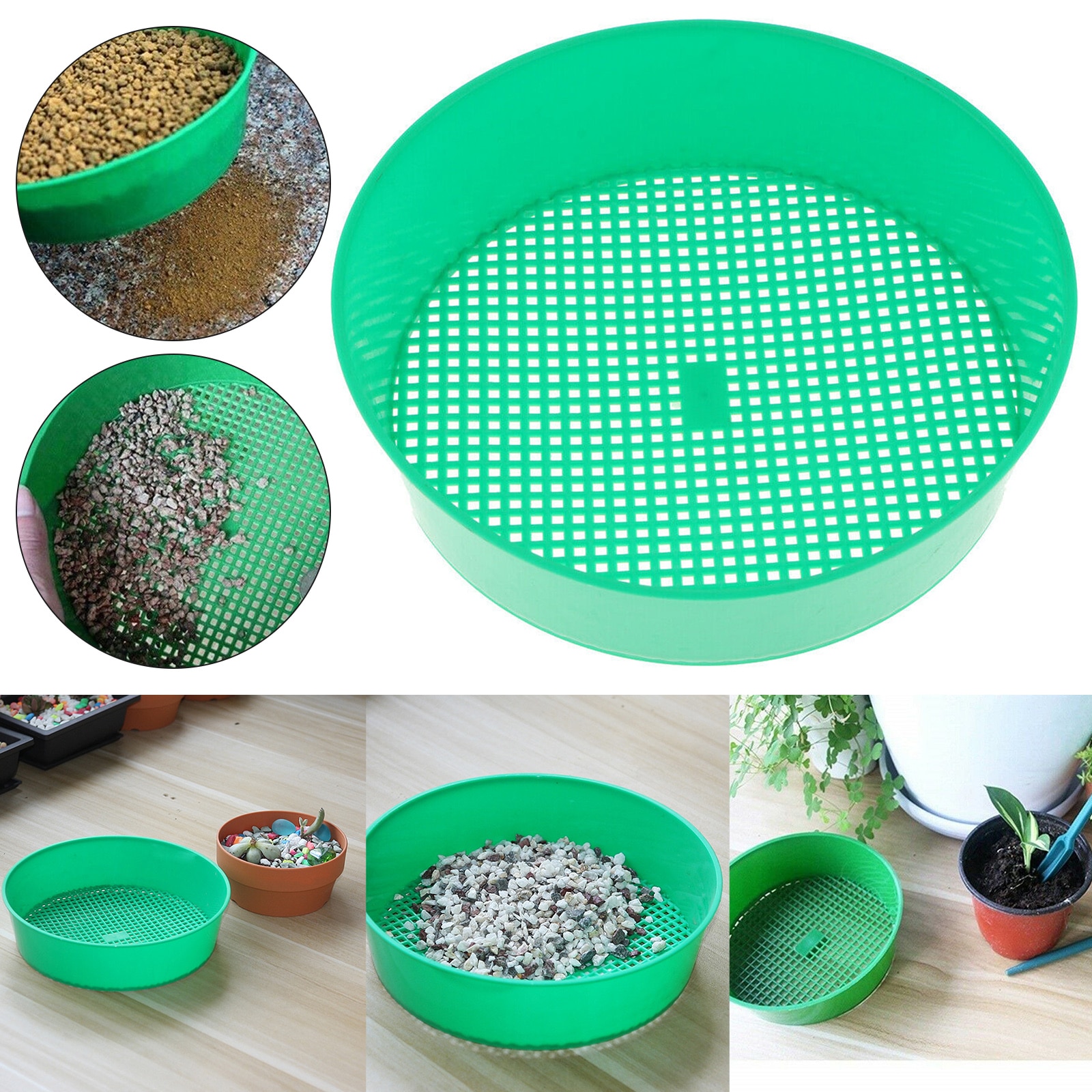 Garden 20.8x18.4x5.3cm Sieve Riddle Riddler Sifter For Composts Soil Mesh Tool Gardening Tools K9Store