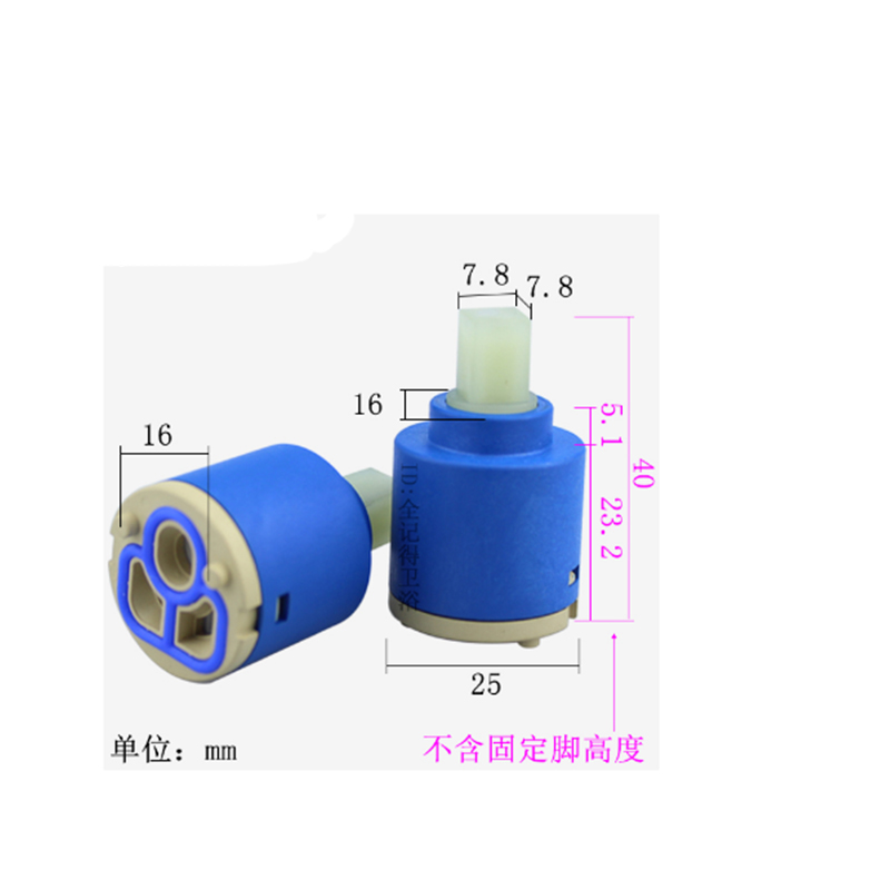 and cold water faucet accessories Water mixing valve ceramic core Leading valve core 180 degrees rotating switch valve core