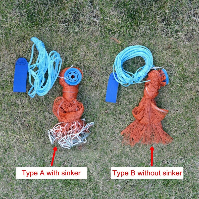 XC LOHAS rete da pesca a maglie piccole rete USA lancio con zavorra e senza zavorra trappola da pesca rete da pesca per tiro a mano tutto&#39;aperto