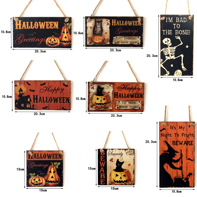 Halloween-sisustustarvikkeet roikkuvat kyltit temppu tai herkku kallo noita iloisiin halloween-juhliin sisätilojen ulko-oven seinäkoriste