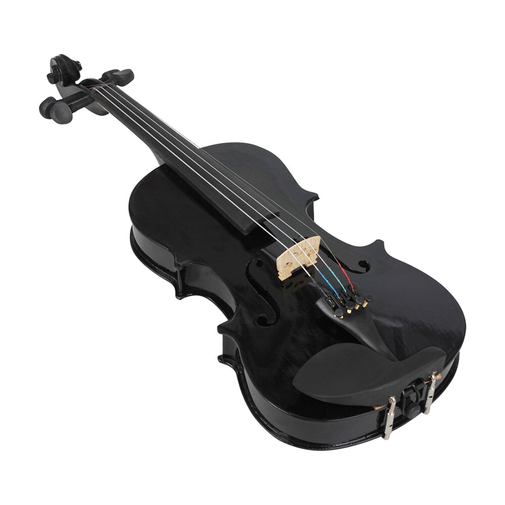 Black 1/8 Violin String Instrument Solid Wood Acoustic Fiddle With Box Musical Instrument Accessories Kids
