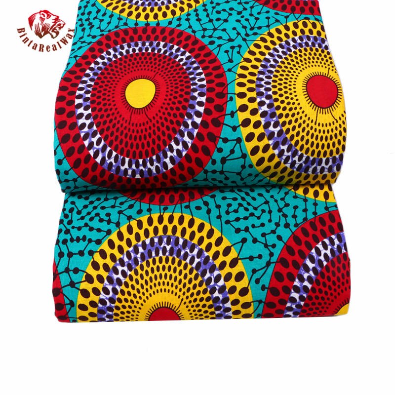 Ankara African Real Wax Prints Fabric African Cotton Fabric BintaRealWax African Fabric For Party Dress 24FS1214