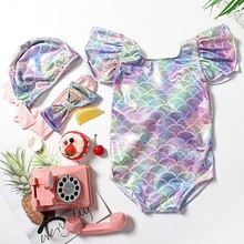Fashion3pcs/set Zomer Baby Kid Baby Meisje Een Stuk Badmode ruches mouwen leuke Badpak Badpak Beachwear