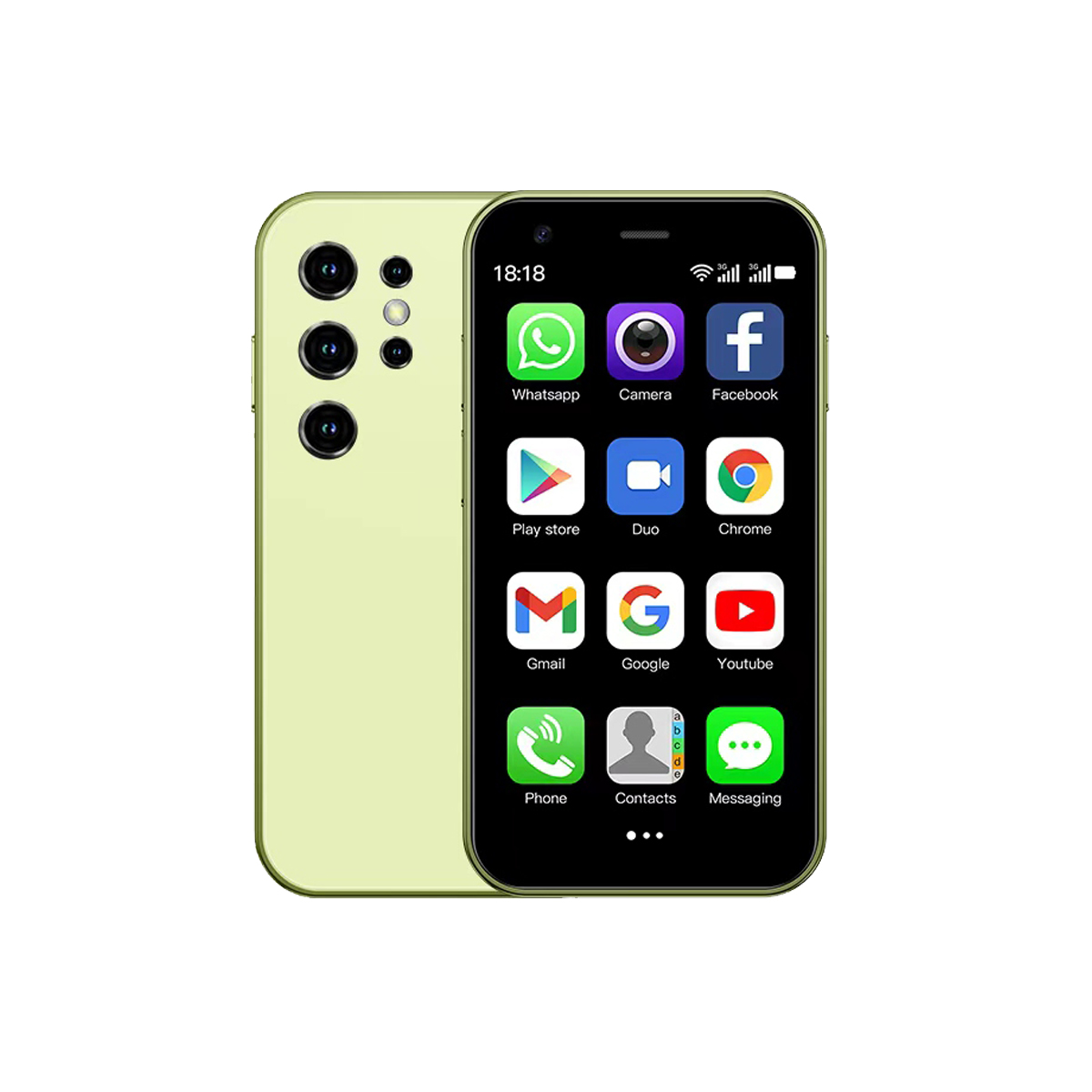 Soyes mini 24 3.0 Polegada smartphone de tela pequena 32gb de armazenamento android 8.1 sistema puro suporte play store duplo sim dupla espera: YELLOW