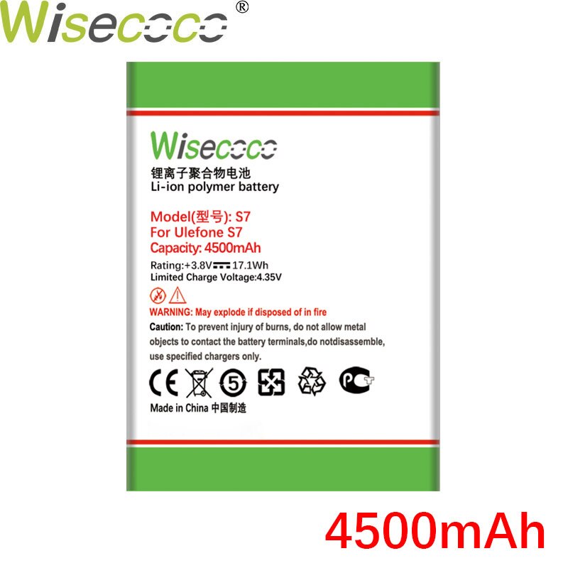 Wisecoco 4500Mah S 7 Batterij Voor Ulefone S7 Mobiele Telefoon In Voorraad Batterij + Tracking Nummer