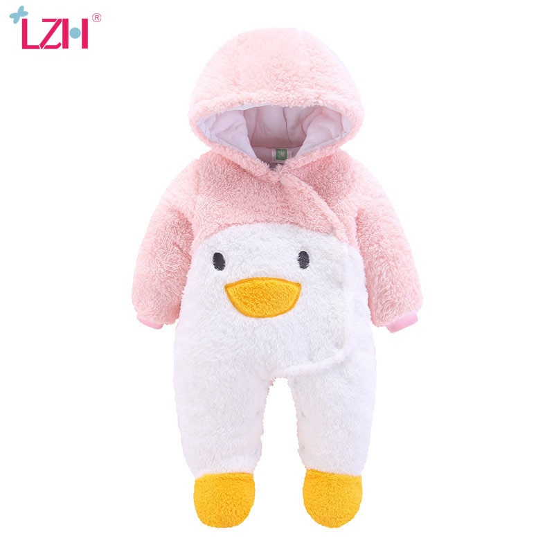 LZH Winter Herbst Baby Strampler Für Baby Junge neugeboren Baby Mädchen Strampler Gesamt Mit Kapuze Warme Kleidung 0-2 jahre Baby Kleidung