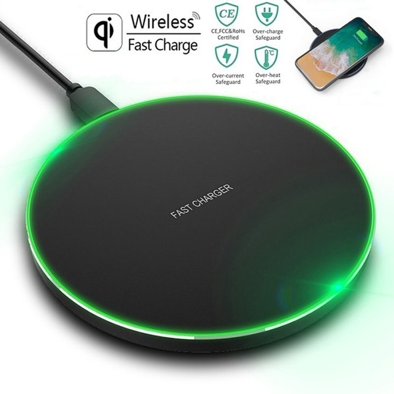 Qi Wireless Charger Pad For iPhone 11 Pro XS MAX XR X 10W Fast Charge Wireless Charging For Samsung S20 Note 20 Ultra S10 Plus