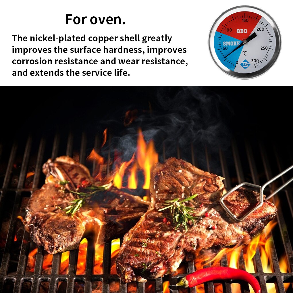 Kitchen Food Cooking Thermometer Dial Metal Temperature Gauge Waterproof Portable Barbecue Baking Thermometer