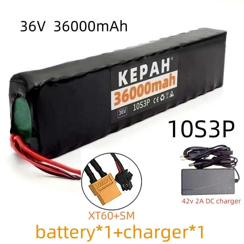 36V 36ah 18650 lithium battery 10s3p 36000mah 1000w 42V electric scooter m365 power battery with battery pack: Burgundy