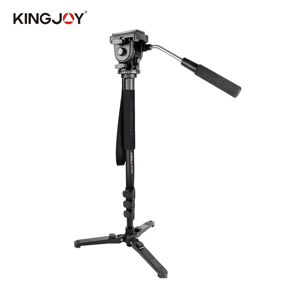KINGJOY Liga de Alumínio Câmera Monopé Unipod com Fluido Ballhead Quick Release Placa Base do Tripé Carry Bag Com 1/4 "Parafuso