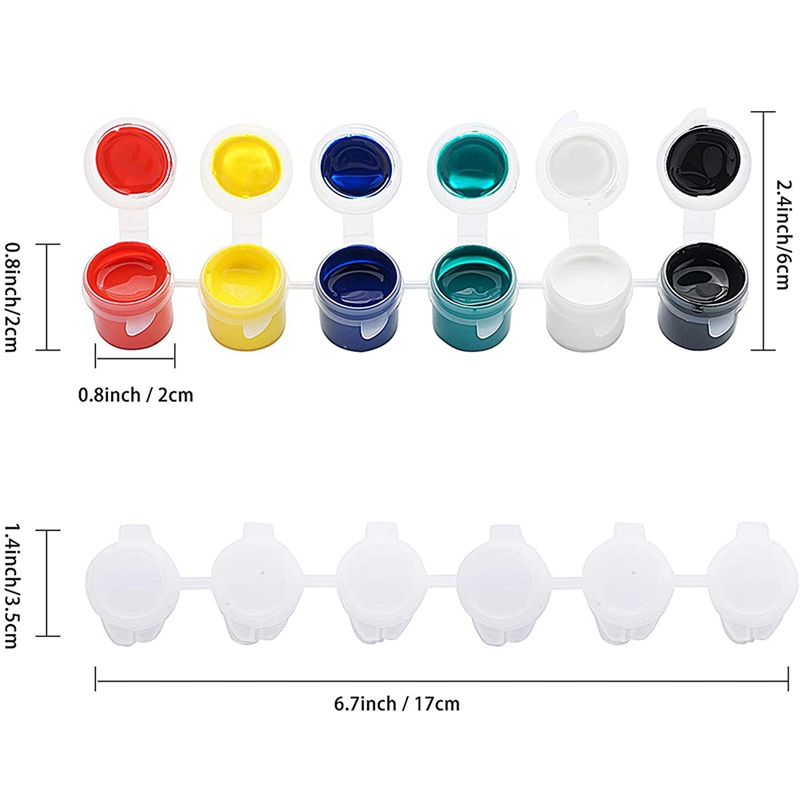 30 Strips Empty Paint Strips Paint Cup Pots Storage Containers Painting Arts Crafts Supplies (5Ml/30Pc)