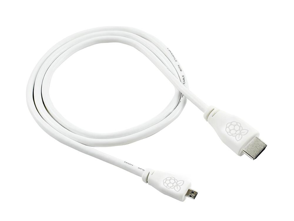De officiële Raspberry Pi micro HDMI naar standaard HDMI kabel ontworpen voor de Raspberry Pi 4 computer