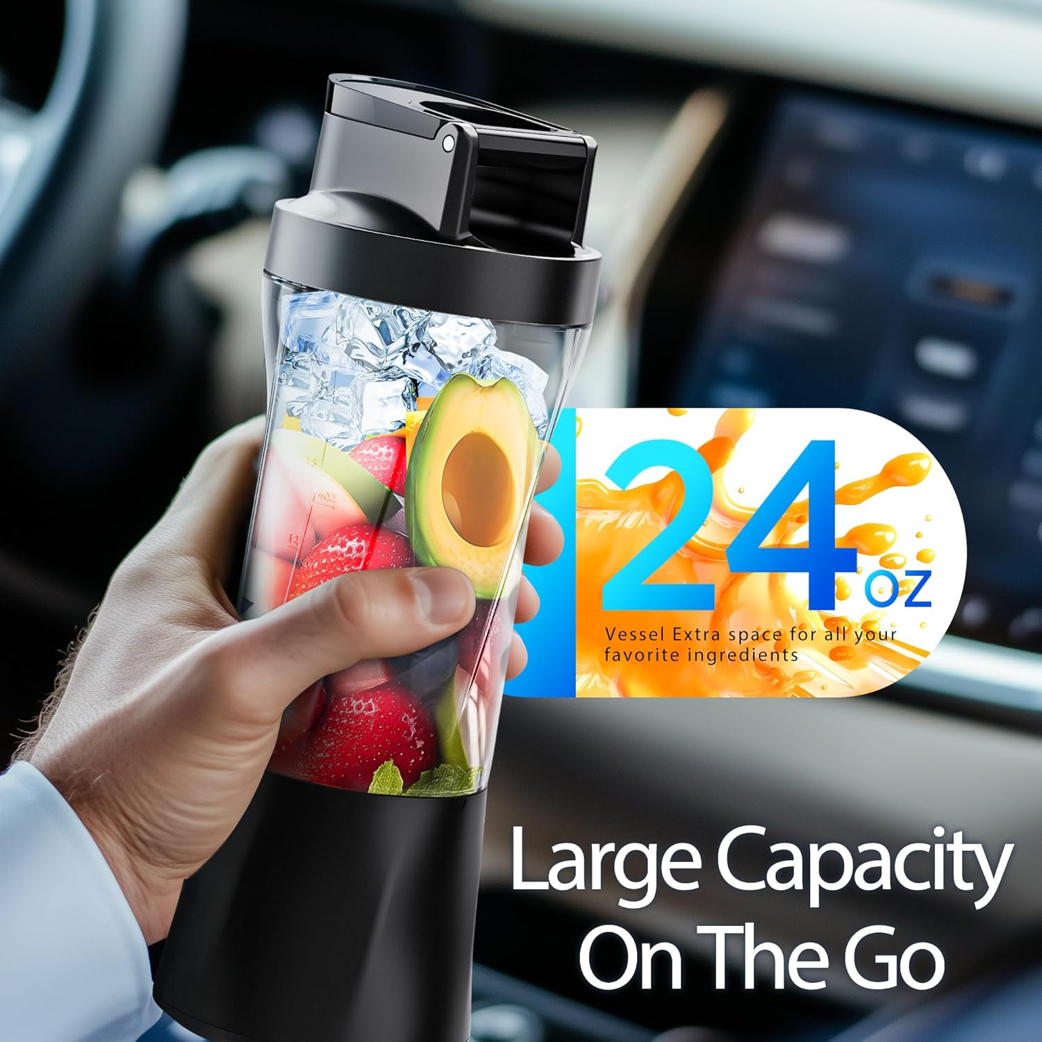 Licuadora portátil Mini licuadora autolimpiante inalámbrica con tapa Mini licuadora de viaje silenciosa con cuchillas de acero inoxidable Carga USB