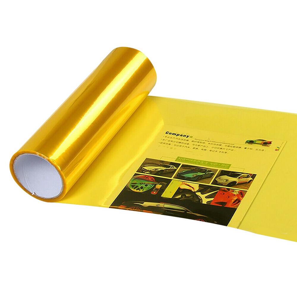 Linterna del coche de la luz trasera tinte de vinilo película única etiqueta linterna del coche de la película de cambio color de luz de la luz de niebla de La etiqueta engomada: golden
