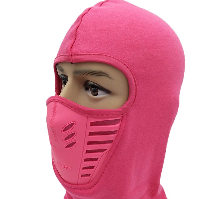 Warm Full Face Mask Cover with Breathable Mesh Silicone Panel Winter Fleece Neck for Adults QP2