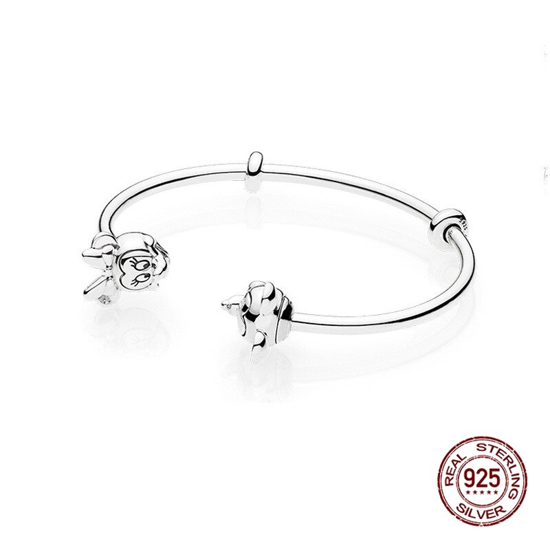 925 sterling silver classic open bracelet solid bracelet suitable for ladies original charm beads exquisite: 1 / 16cm