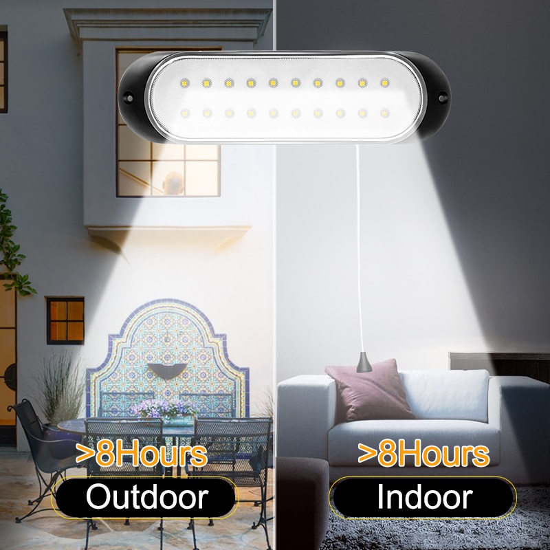 20 Led Solar Lamp Scheidbare Zonnepaneel En Licht Met Lijn Waterdichte Pull-Schakelaar Verlichting Beschikbaar Outdoor Of indoor