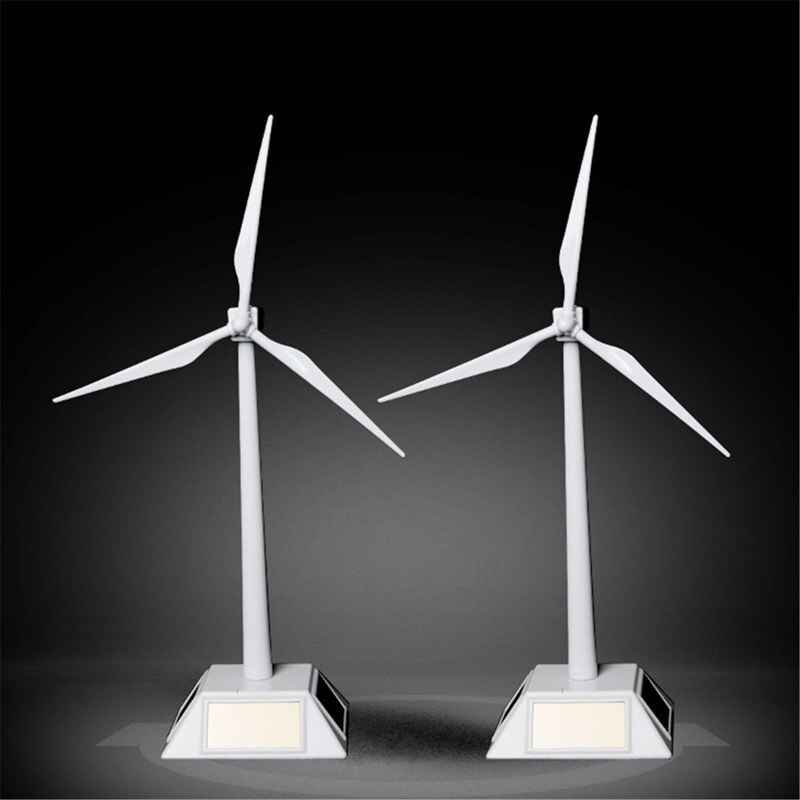 Plastic Model-Solar Powered Windmill Wind Turbine Desktop Decor Science Toy