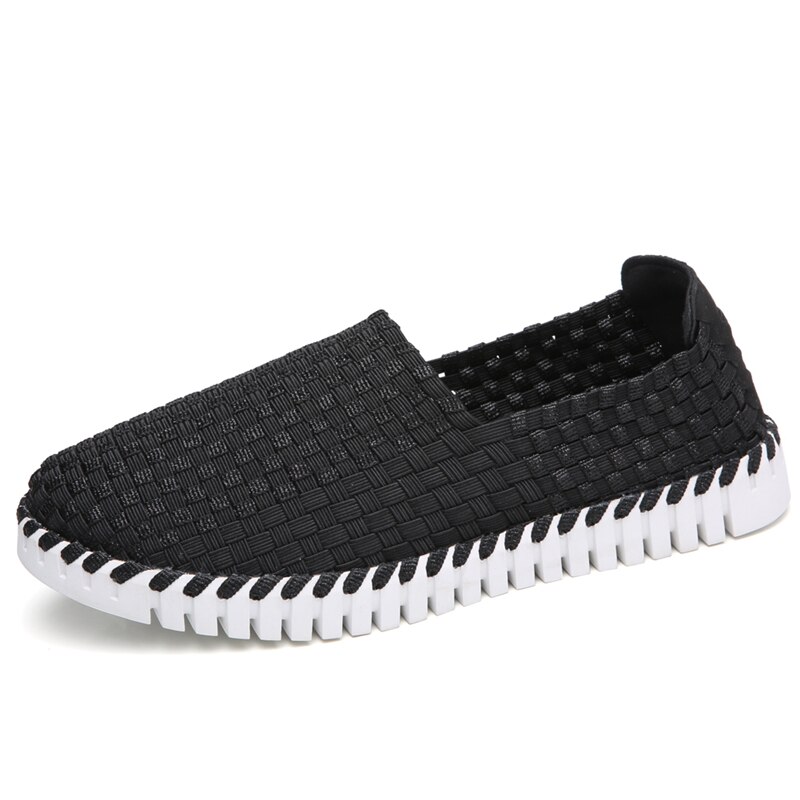 Stq Herfst Vrouwen Flats Schoenen Vrouwen Geweven Platte Sneakers Schoenen Dames Multi Kleuren Slip Op Loafers Sneakers 6119: 6119 Black / 9