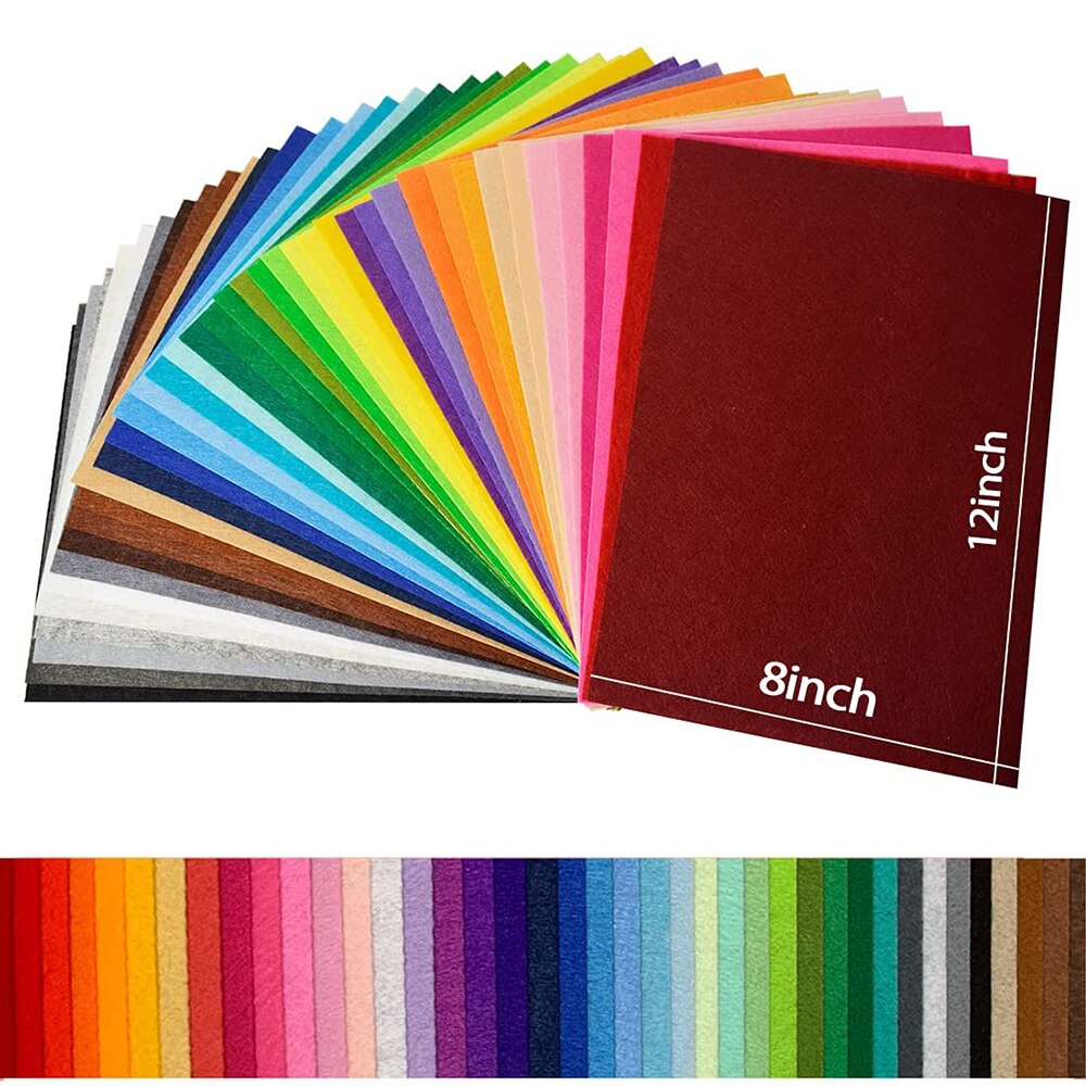 10/40Pcs Felt Fabric Sheets 8x12 inch DIY Crafting Felt 1MM Thickness Non-Woven Fabric for Patchwork Sewing Projects Decoration