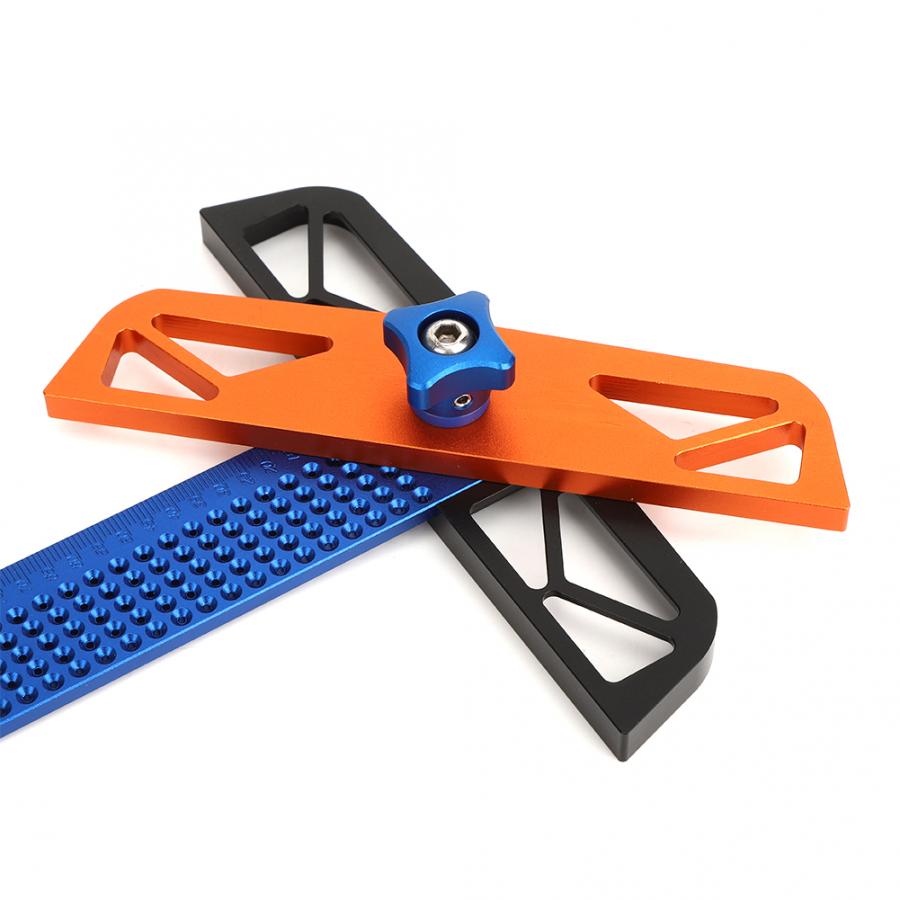 T-300/T-400 Hole Ruler Aluminum Alloy T Type Square Gauge Adjustable Angle Woodworking Scriber Marking Ruler Line Scribing Tool