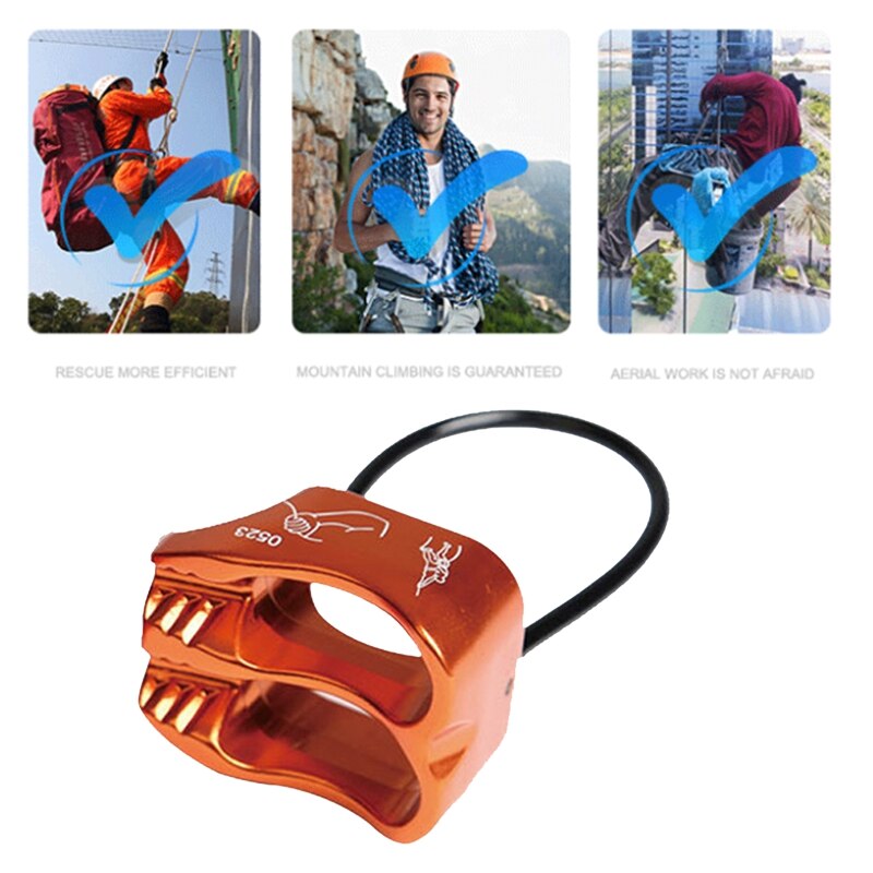 Rock Tree Climbing ATC Belay Rappel Device with Locking Carabiner Equip Gear 25KN for Climbing Rappelling