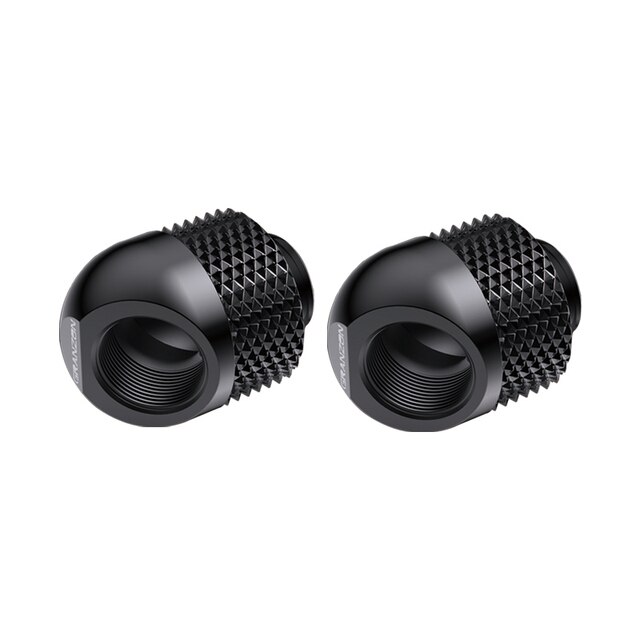 Bykski Granzon GD-45, G1/4&quot; 360 Degree Freely Rotary Elbow Fittings,45 Degree PC Water Cooling Connector Adapter Black/Silver: Black-2pcs