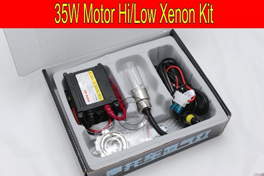 1 set 35 w HID kit voor Motor/Motor Bike Bi-Xenon Kit Hi/Low xenon Lampen H6 Motor Kit met slim ballast