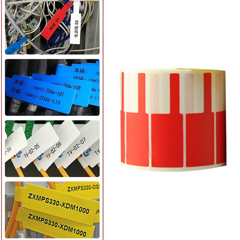Cable/Wire Classification Lable 500 PCS Lables Strong Sticky Waterproof: Red