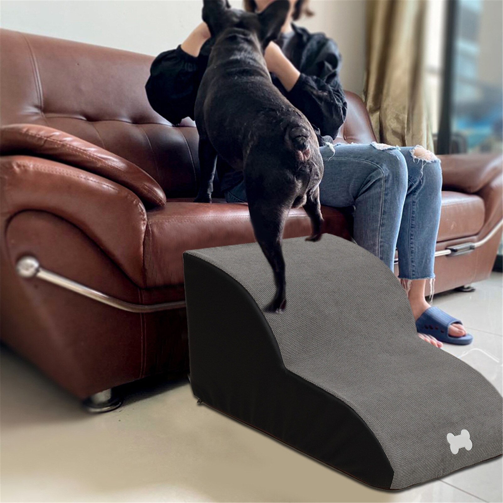 2 schichten Hund Treppen Leiter Haustier Treppen Schritt Hund Rampe Sofa Bett Leiter Für Hunde Katzen Meisten Haustiere # W0