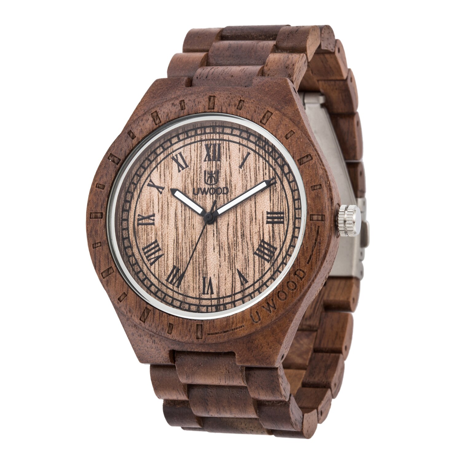 Uwood Houten Horloge voor Mannen Luxe Vintage Quartz Horloge Milieuvriendelijke Natuurlijke Mannen Houten Horloge: Default Title