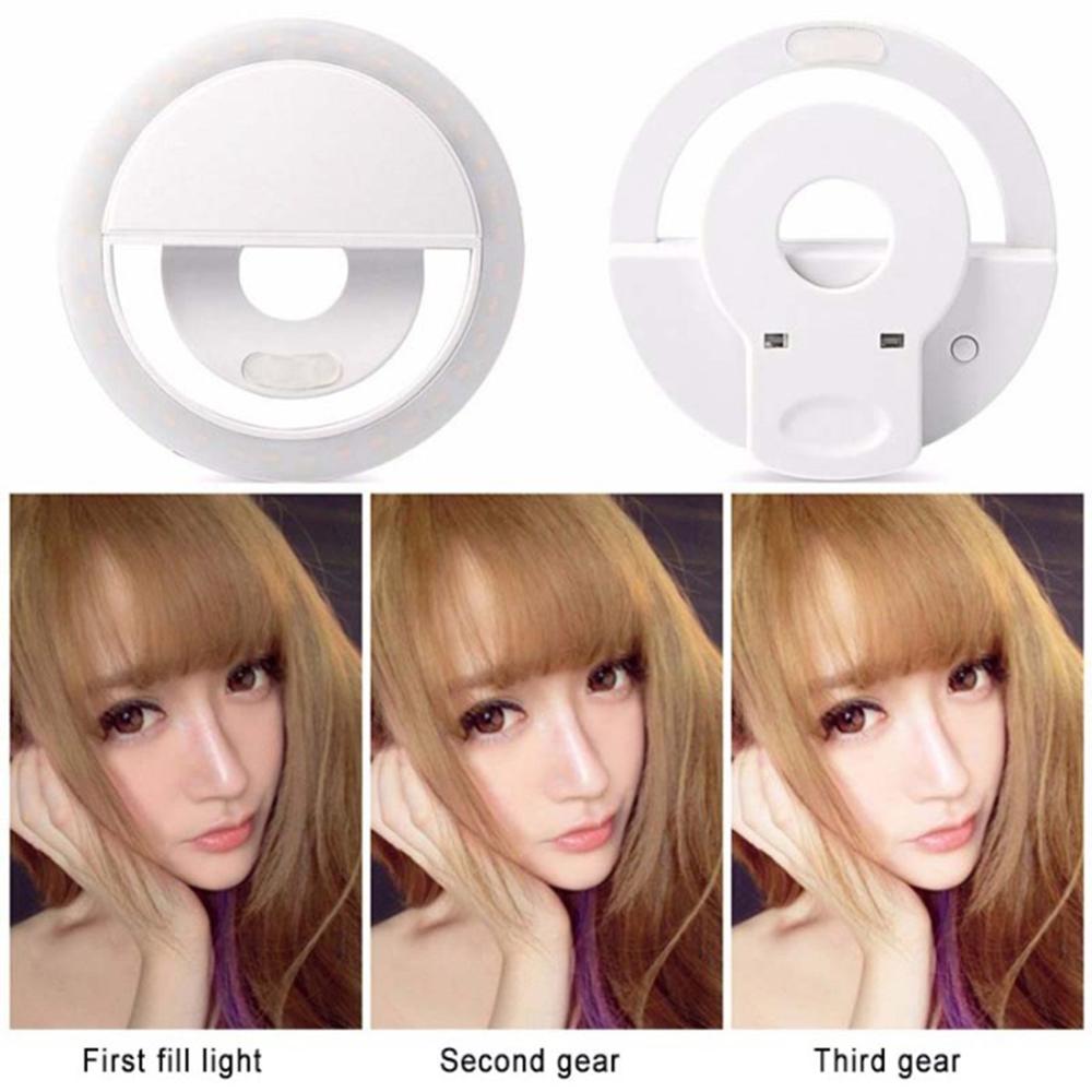 Usb Charge Led Selfie Ring Licht 3000-5000K Voor Iphone Aanvullende Verlichting Selfie Enhancing Vullen Licht Voor Telefoons