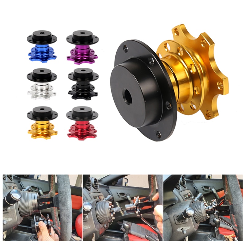 Universal Steering Wheel Quick Release Hub Boss Kit Wheel Hub Adapter For 6 hole Steering Wheel Hub