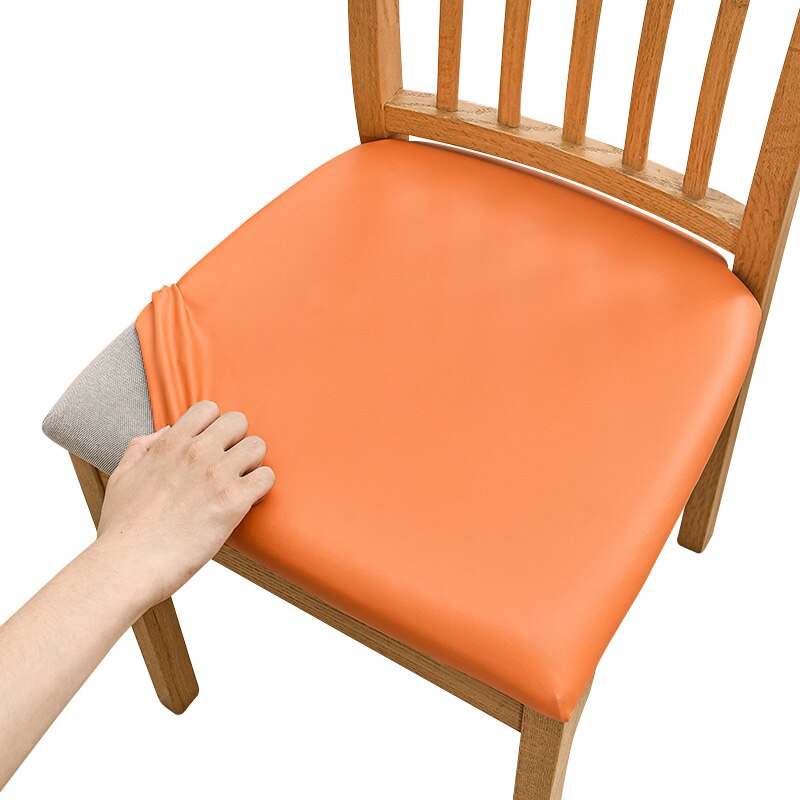 Waterproof Fabric Seat Cushion Cover Easy-going Office Seat Covers Elastic Dining Chair Covers For Modern Home Hotel Living Room: Orange