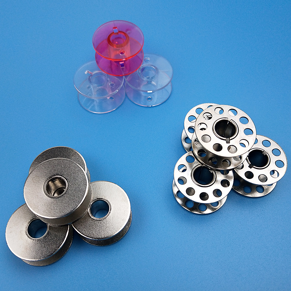 10pcs/lot Bobbins Spools Plastic Metal Home Sewing Craft Empty Bobbin Spool For Singer Brother Sewing Machine Tools