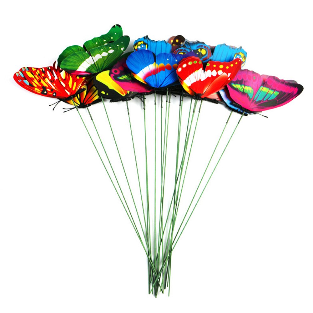 25 stuks/set vlinders plantenstokken kleurrijke vlinders plantenstokken voor buiten bloempotten decoratie