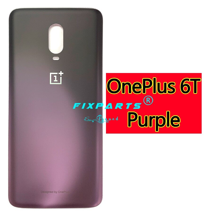 Batterij Cover Oneplus 6 6T Terug Glas Cover Een Plus 6 Achterruit Deur Case Back Panel Oneplus 6T Terug Glas Cover: Matte Purple (6T)