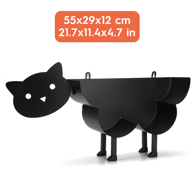 Support de papier toilette en mouton décoratif, support de rangement de mouchoirs de cuisine, porte-rouleau de papier toilette, rangement de fer de salle de bains: cat