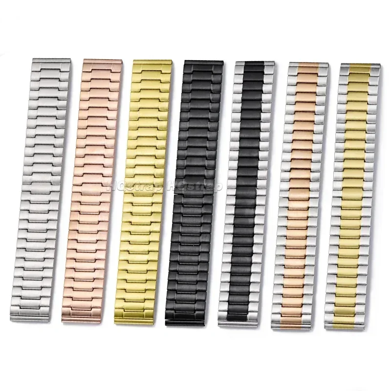 Correa de acero inoxidable de 22mm, correa elástica de reloj, pulsera de Metal, cinturón de repuesto Universal para hombres y mujeres, accesorios de relojes