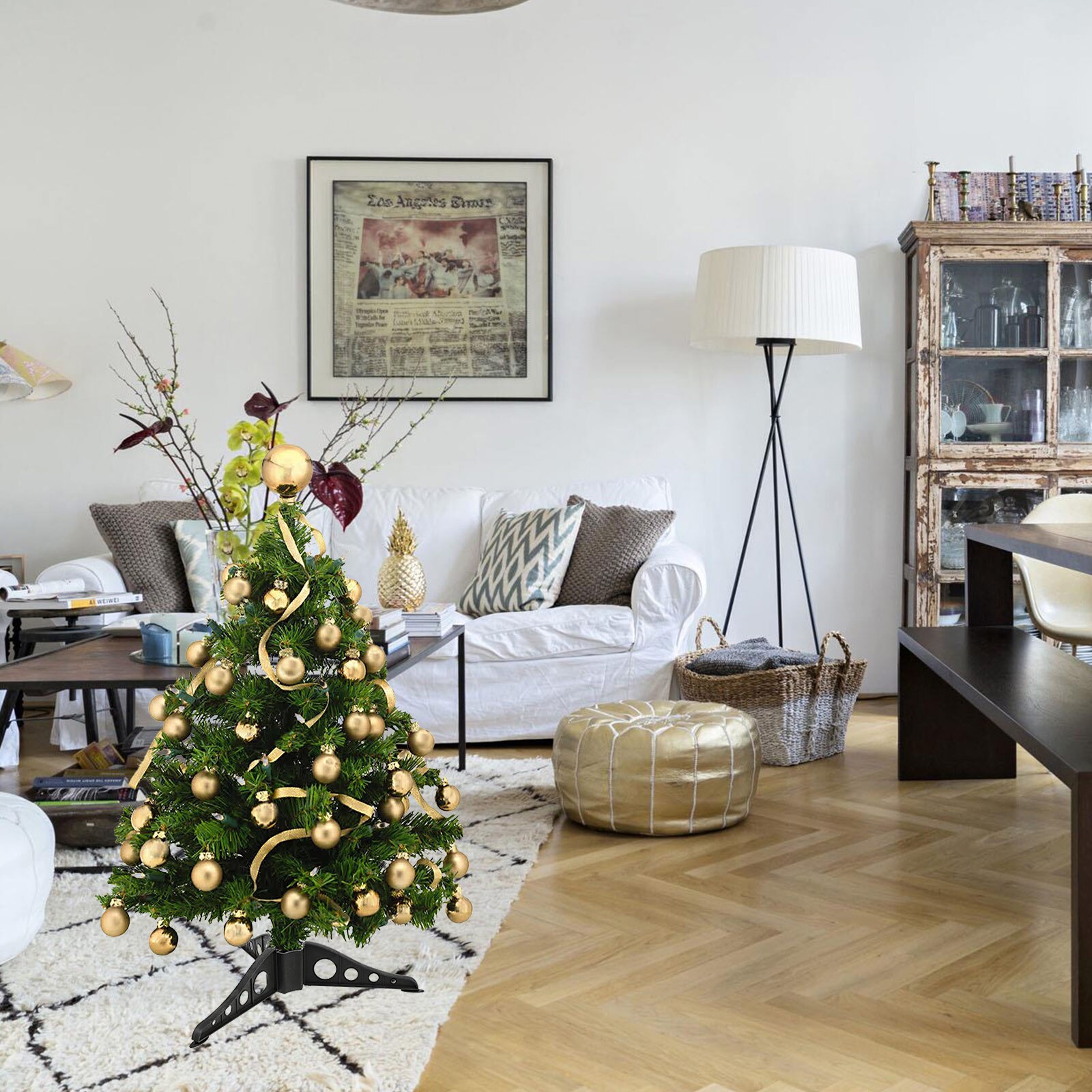 6Pcs Xmas Tree Plastic Bases Christmas Craft Bases Xmas Tree Accessories Black