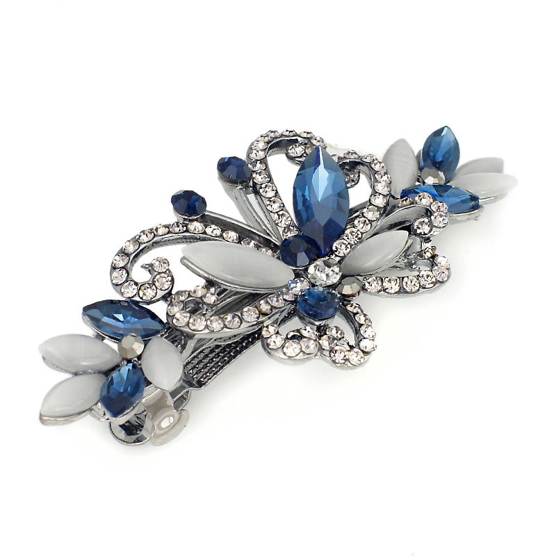 Broche de cristal de mariposa con diamantes de imitación Opals, pasador para el pelo, accesorios para el pelo, joyería para mujer, niña, boda F134