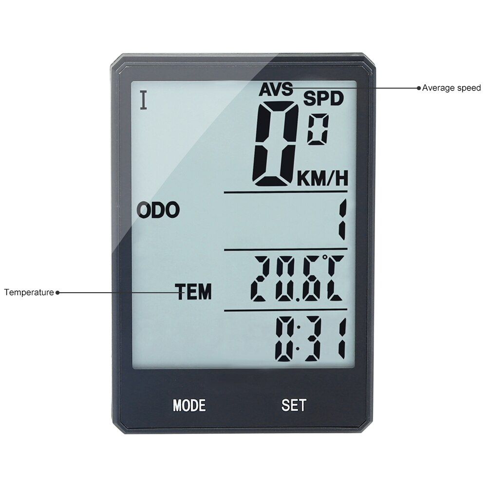 2.8" Large Screen Bicycle Computer Wireless Wired Bike Computer Rainproof Speedometer Odometer Stopwatch for Cycling CX-9