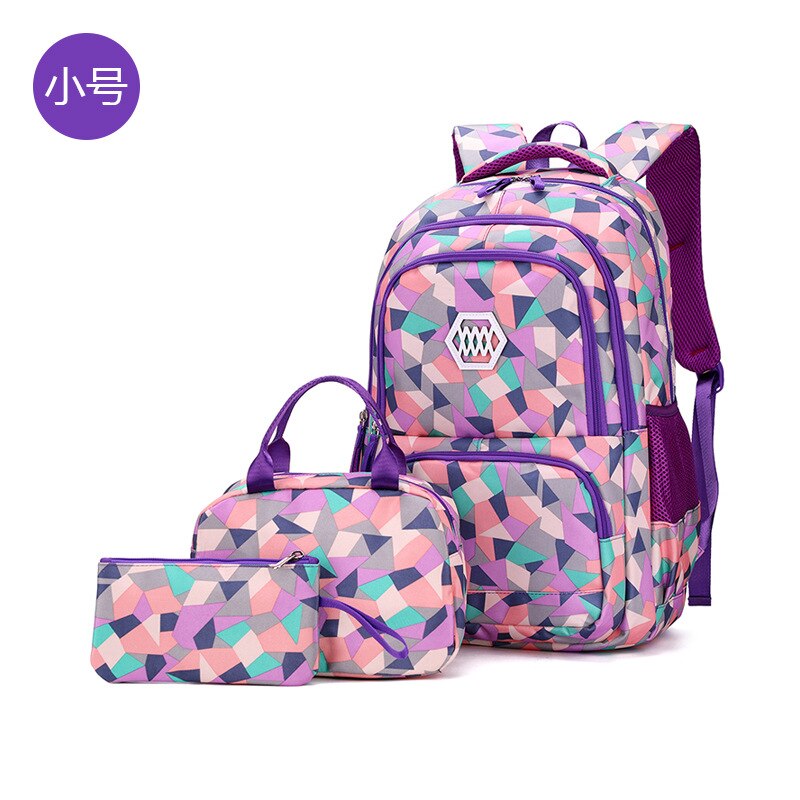 Impermeabili per bambini zaini hanno regolato i capretti sacchetto di scuola delle ragazze Della scuola Primaria zaini 3 pcs Zaini dei bambini Satchel mochila infantil: small purple