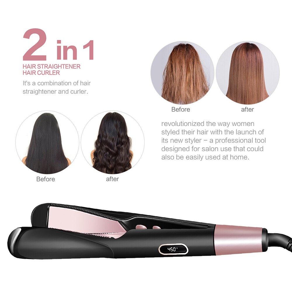 Stijltang Draaien Irons 2 In 1 Haar Curling Borstel Professionele Keramische Krultang Stijltang Haar Tools