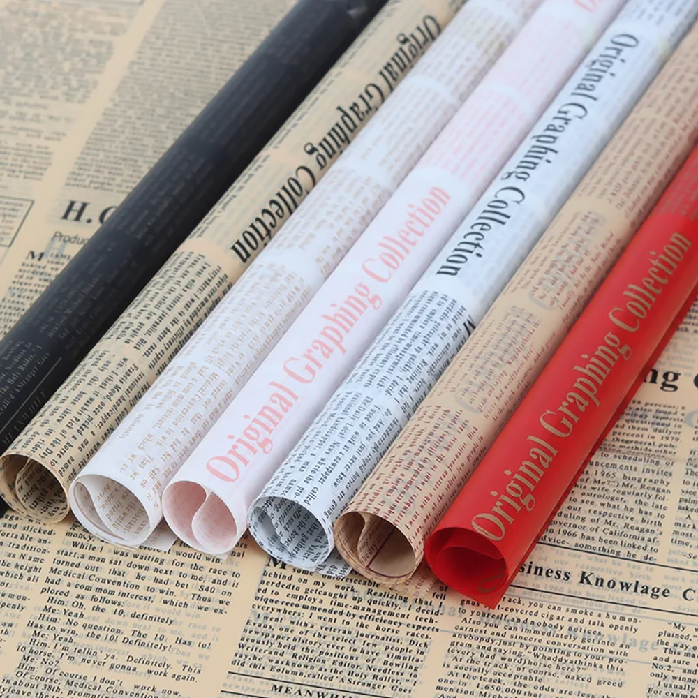 20 Blatt dünnes Geschenkpapier für englische Zeitungen im Vintage-Stil – Geschenkpapier für Blumenstrauß, Bastel- und Kunstwerke