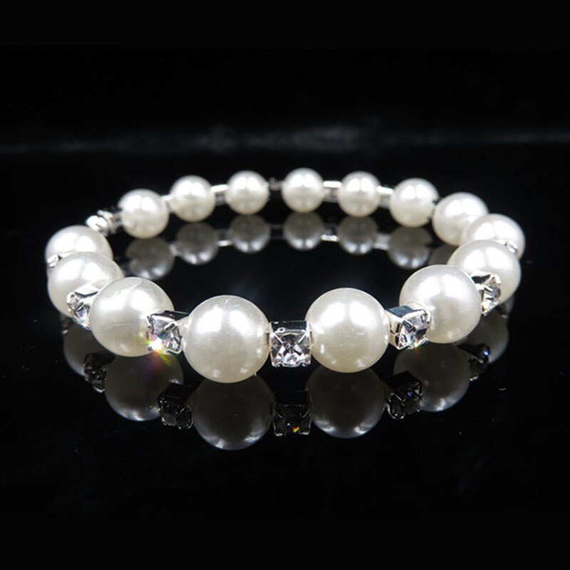 Charm Wedding Bridal Jewelry Set Pearl Party Prom Crystal Bracelet Necklace Earrings for Women jewellery sets