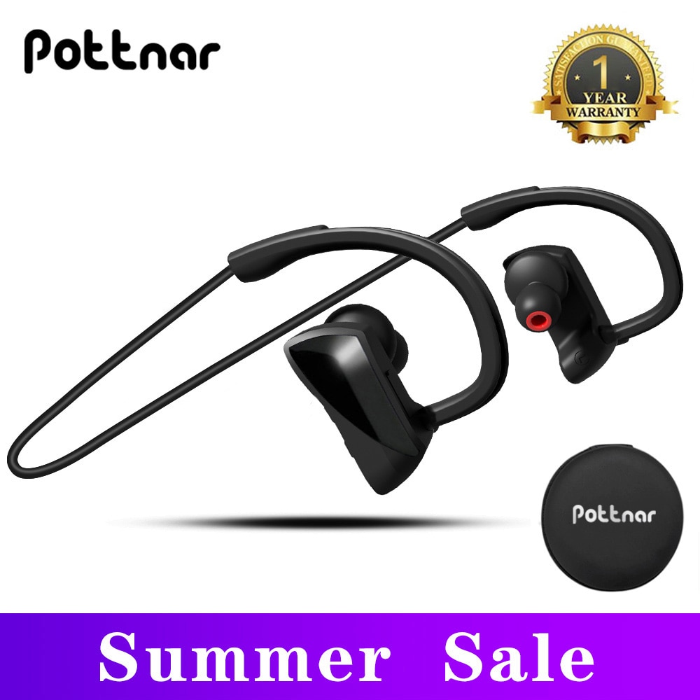 Pottnar IPX7 Waterdichte Running Sport Draadloze Hoofdtelefoon Bluetooth Oortelefoon Headset Handsfree Microfoon Voor Mobiele Telefoon Run